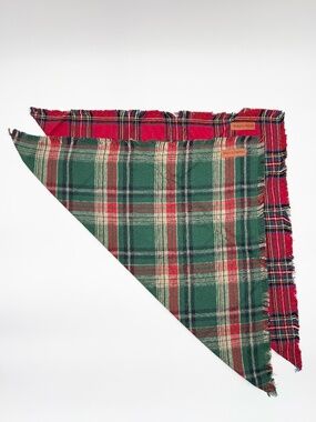 Dogsays Petin Set of 2 Reversible Plaid Dog Bandanas Multi-Color Cotton NWOT